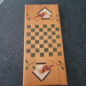 - Handcrafted Wooden Checkers Carving Cutting Board